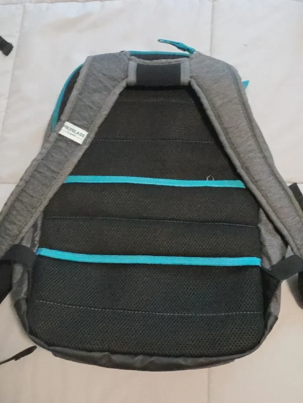 Men's Grey Backpack with Blue Accents